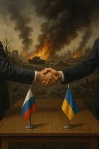 Soldaten an der Frontlinie im Ukraine-Krieg, Symbol für den festgefahrenen Konflikt und die Notwendigkeit politischer Lösungen.