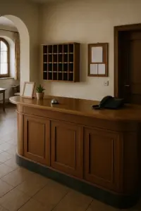 Verlassener Frühstücksraum in einer kleinen Pension – Sinnbild für den Tourismusstillstand.