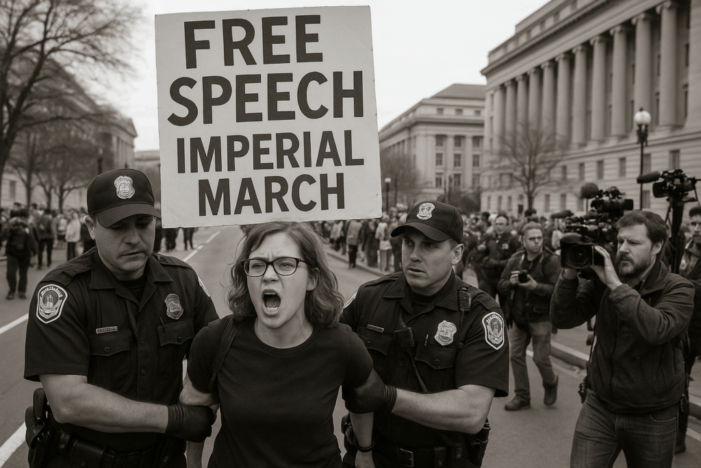 ⚖️ Streit um Meinungsfreiheit in Washington: Kurzzeitige Festnahme nach „Imperial‑March“-Protest