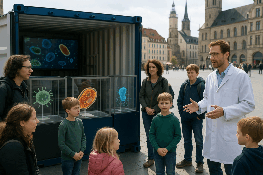 🧪 Mikrowelt im Container: TU Dresden bringt interaktive Bakterien-Schau auf Halles Marktplatzq