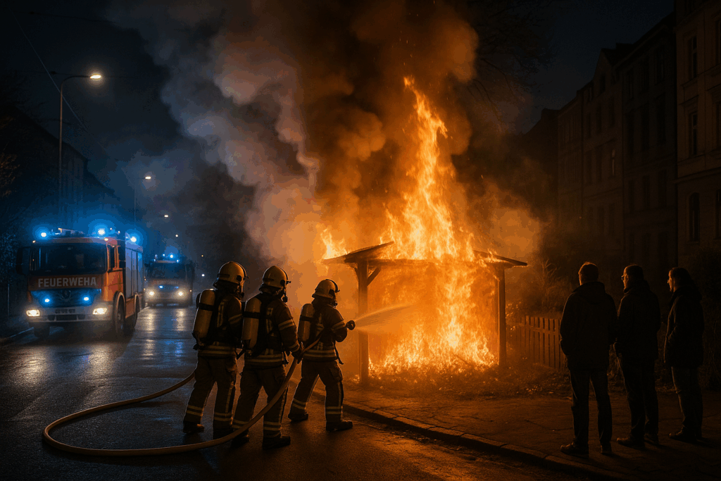 🔥 Gartenlaube in Görlitz brennt aus – Feuerwehr verhindert Schlimmeres