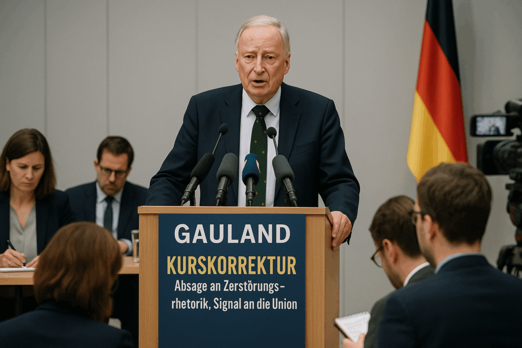 🤝 Gauland wirbt für Kurskorrektur: Absage an Zerstörungsrhetorik, Signal an die Union