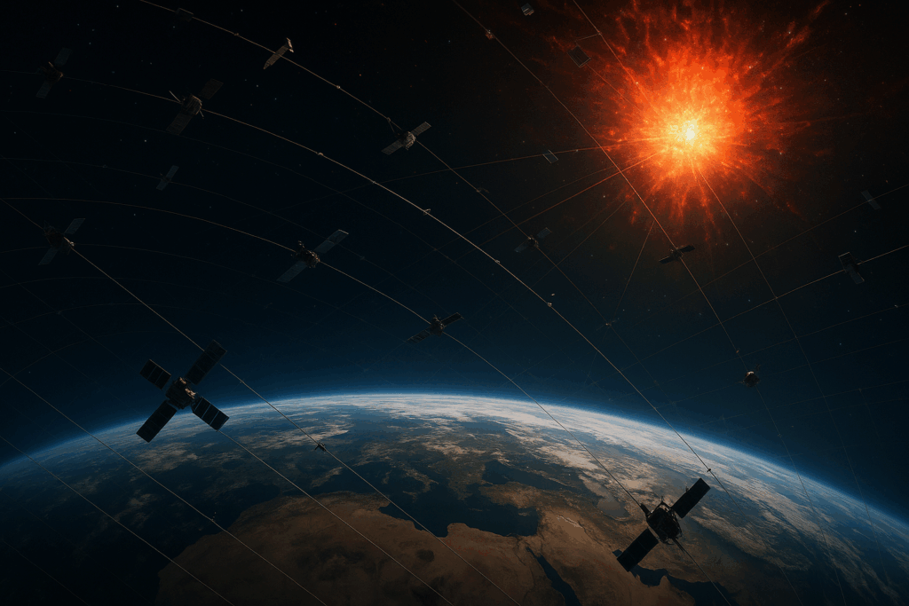 🛰️ Orbit im Ausnahmezustand: Wie ein Super‑Sonnensturm die globale Satellitenflotte zugleich lahmlegen könnte