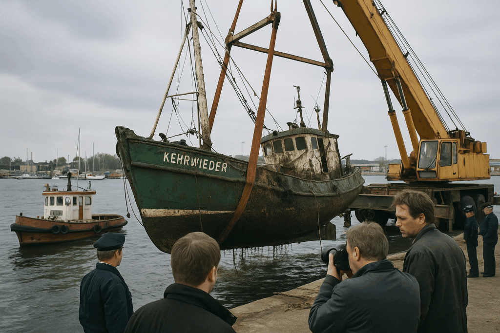 🚨 Verdacht der Sabotage: Ermittlungen nach Bergung des Kutters „Kehrwieder“ in Swinemünde