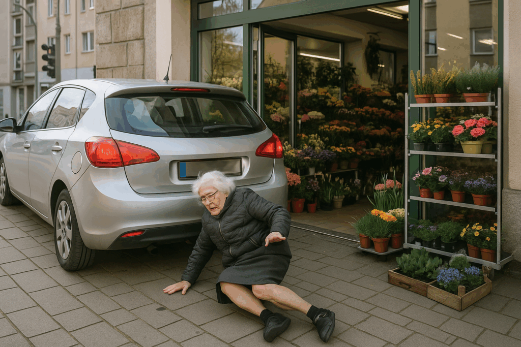 🚗 87-Jährige prallt rückwärts gegen Eingang eines Blumenladens in Hoyerswerda