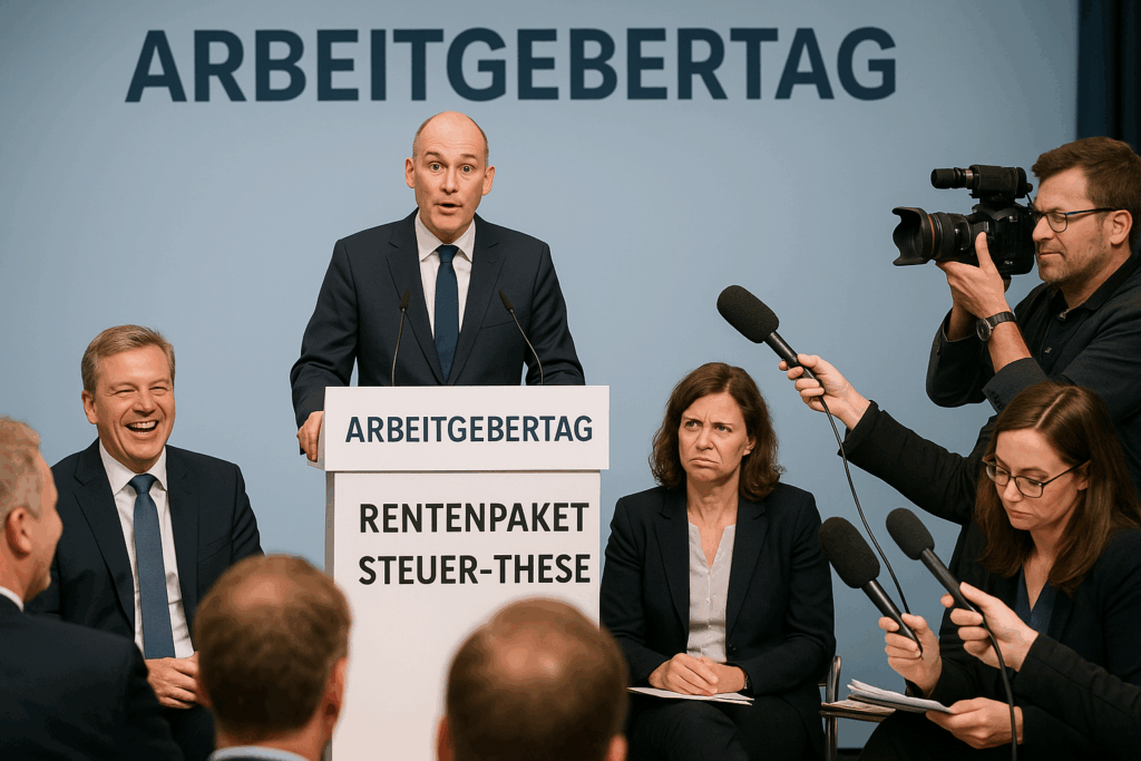 😶‍🌫️ Gelächter beim Arbeitgebertag: Bas’ Steuer-These zum Rentenpaket irritiert Publikum