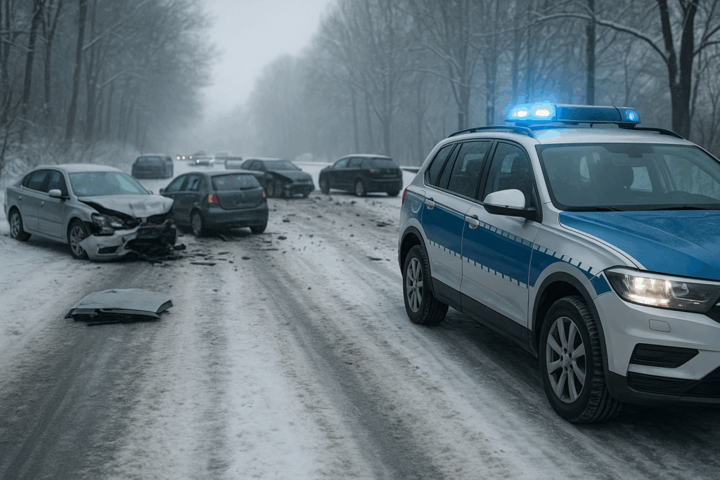 ❄️ Glätte sorgt für Dutzende Unfälle in der Oberlausitz – auch Polizeifahrzeug beteiligt