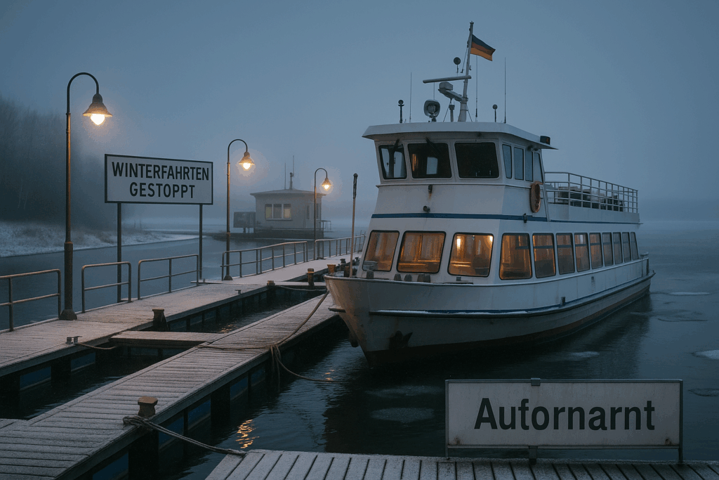 🚫 Winterfahrten gestoppt: Behörde lässt Fahrgastschiff am Berzdorfer See vorerst im Hafen
