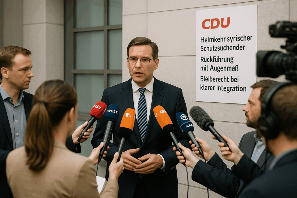 🇩🇪 Rückführung mit Augenmaß: CDU drängt auf Heimkehr syrischer Schutzsuchender – Bleiberecht bei klarer Integration