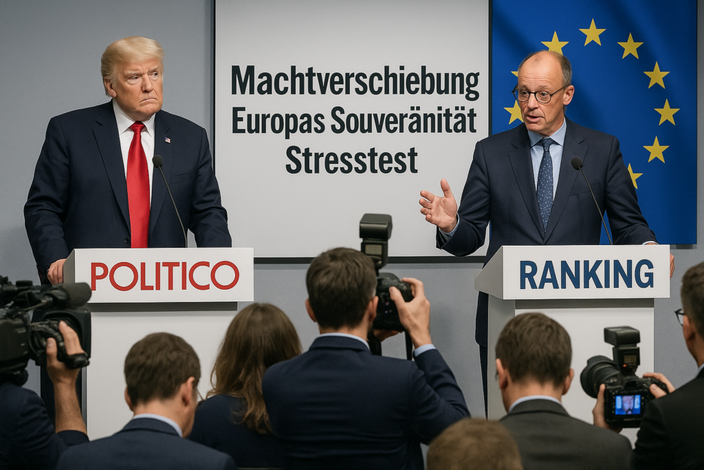 🏛️ Politico-Ranking signalisiert Machtverschiebung: Trump vor Merz – Europas Souveränität im Stresstest