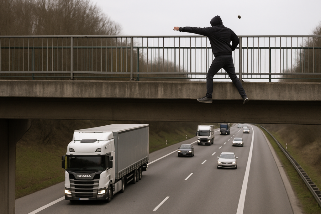 🚨 Angriff auf den Verkehr: Unbekannte werfen Steine von A4-Brücke bei Görlitz