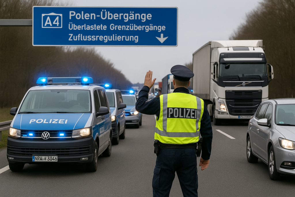 🚧 Überlastete Polen-Übergänge: Polizei reguliert Zufluss auf der A4