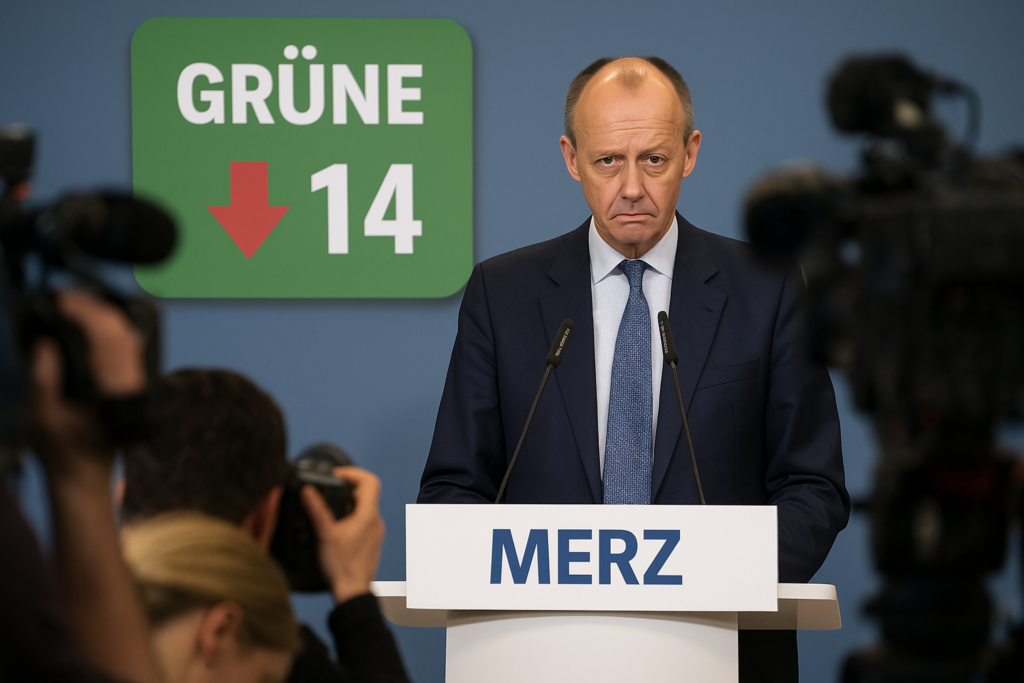 📉 Umfrage-Dämpfer für Merz – nur Grüne gewinnen leicht
