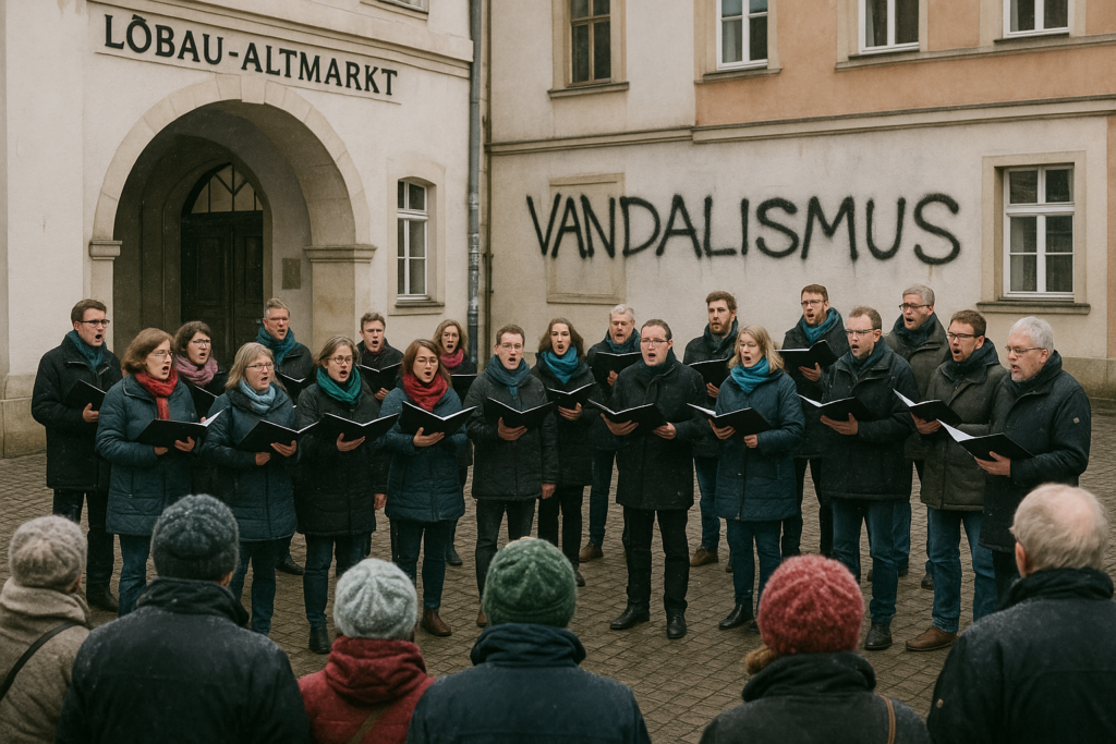 🎄 Gemeinschaft statt Vandalismus: Löbau setzt mit Chorsingen am Altmarkt ein Zeichen