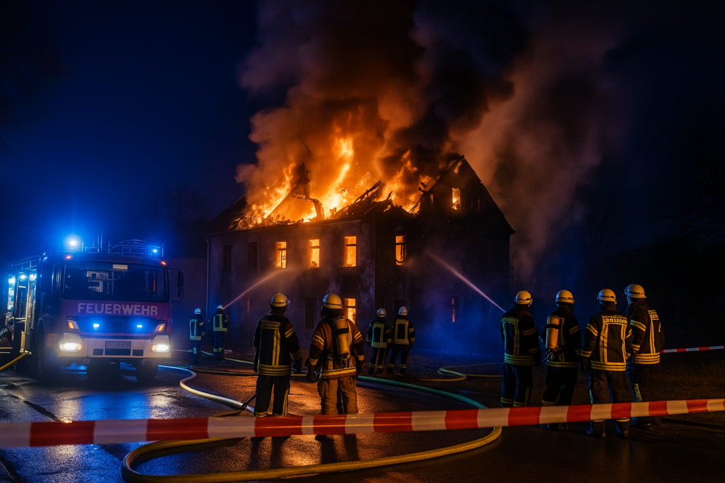 🚒 Nächtlicher Großalarm: Wohnhaus bei Löbau zerstört