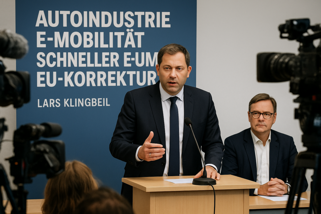 ⚡ Kurs halten trotz EU-Korrektur: Klingbeil mahnt Autoindustrie zum schnellen E‑Umstieg