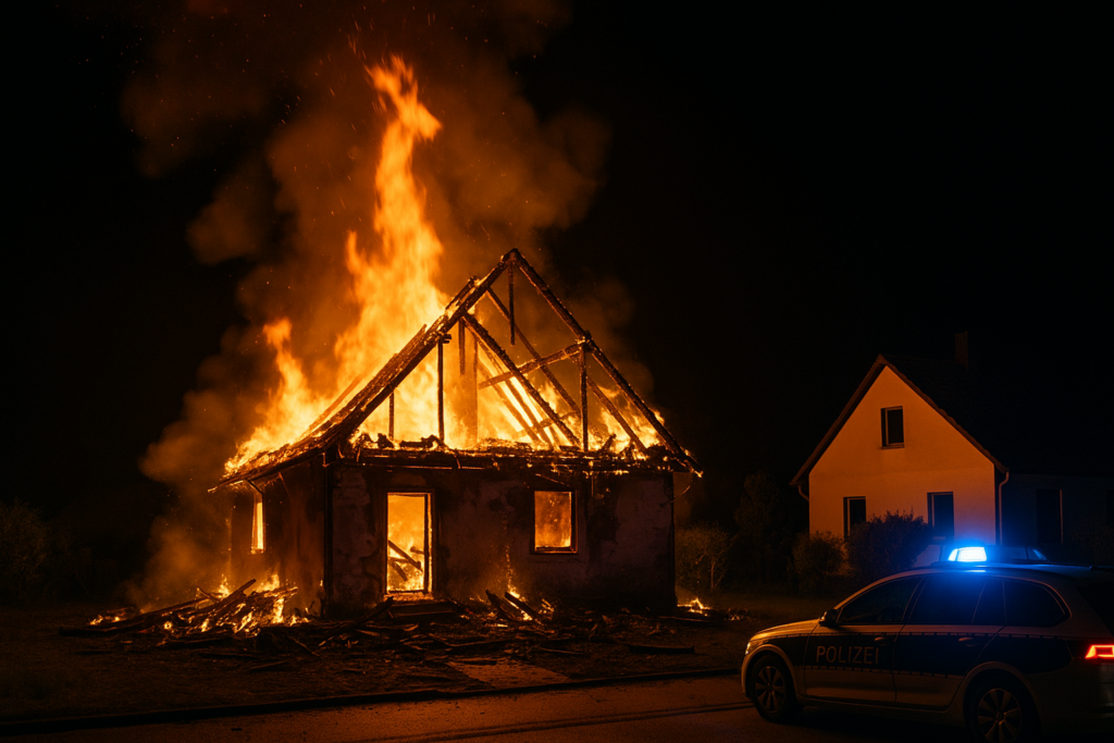 🔥 Brandnacht in Lawalde: Einfamilienhaus in Kleindehsa vollständig zerstört
