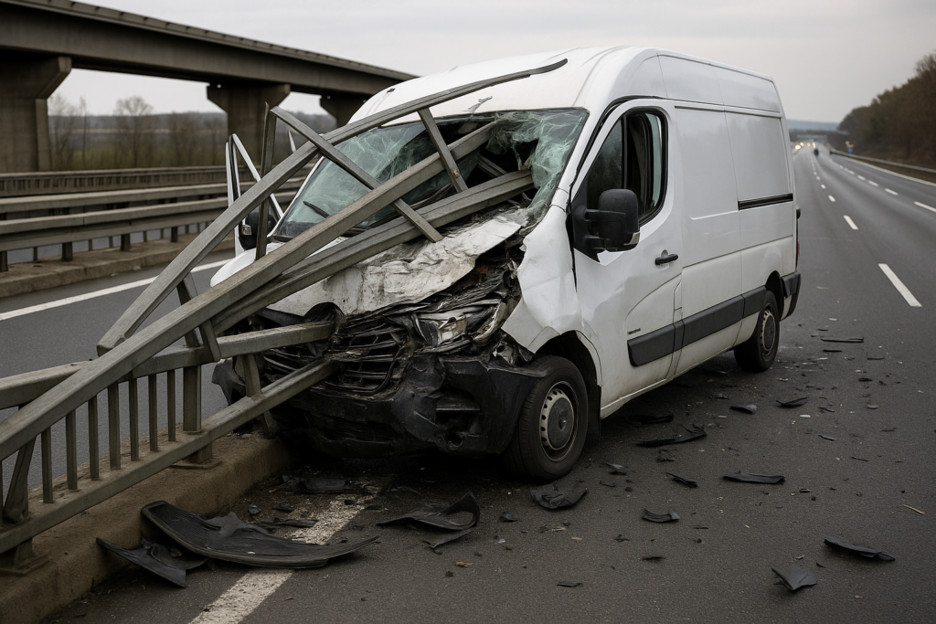 🚧 Brückengeländer durchschlägt Kleintransporter auf der A4 bei Bautzen – neun Verletzte, zwei in Lebensgefahr