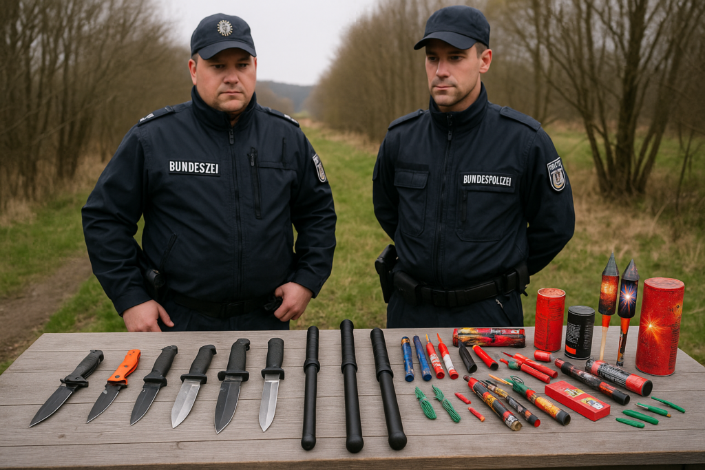🚧 Skurrile Grenzfunde in Ostsachsen: Bundespolizei meldet Messer, Schlagstöcke und Pyrotechnik