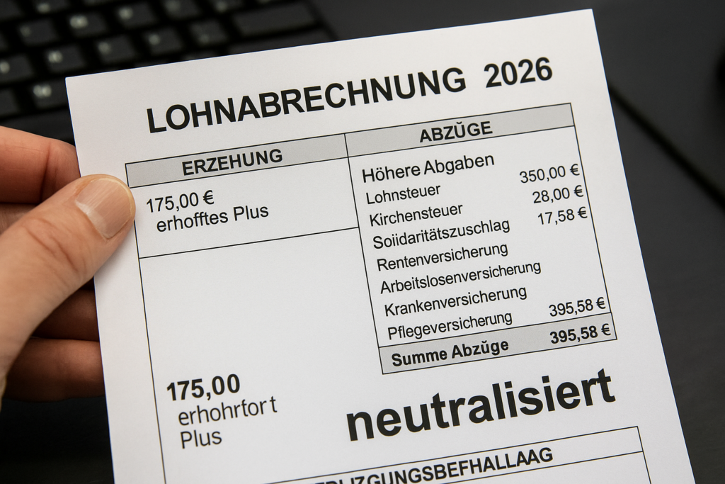 💸 2026: Höhere Abgaben neutralisieren das erhoffte Plus auf der Lohnabrechnung