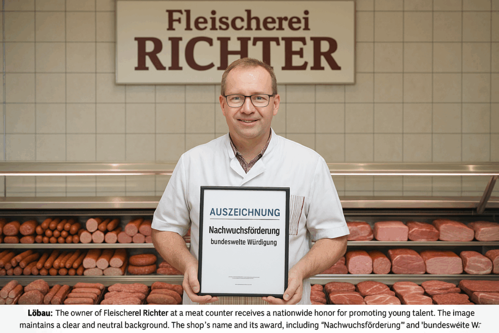 🏆 Nachwuchsförderung ausgezeichnet: Fleischerei Richter aus Löbau erhält bundesweite Würdigung
