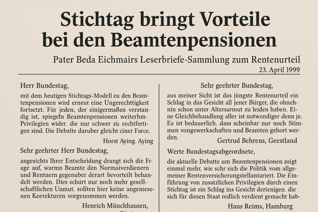 💶 Leserdebatte zum Renten-Urteil: Kritik an Stichtag und Beamtenpensionen