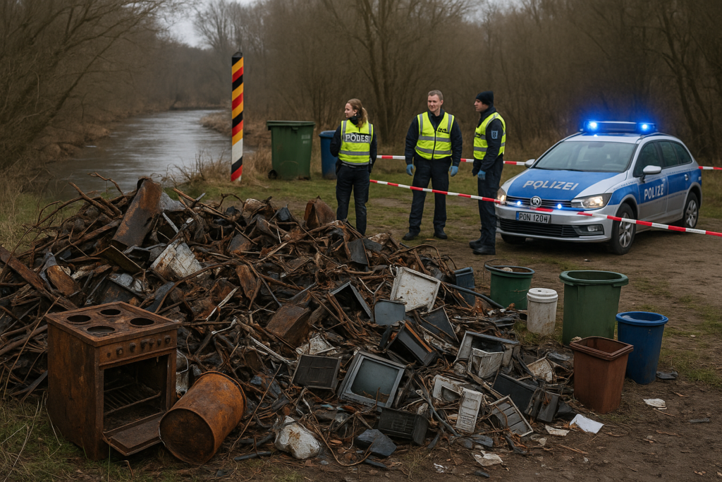 🚫 Umweltfrevel an der Neiße: Illegale Schrottablagerung nahe polnischer Grenze alarmiert Polizei