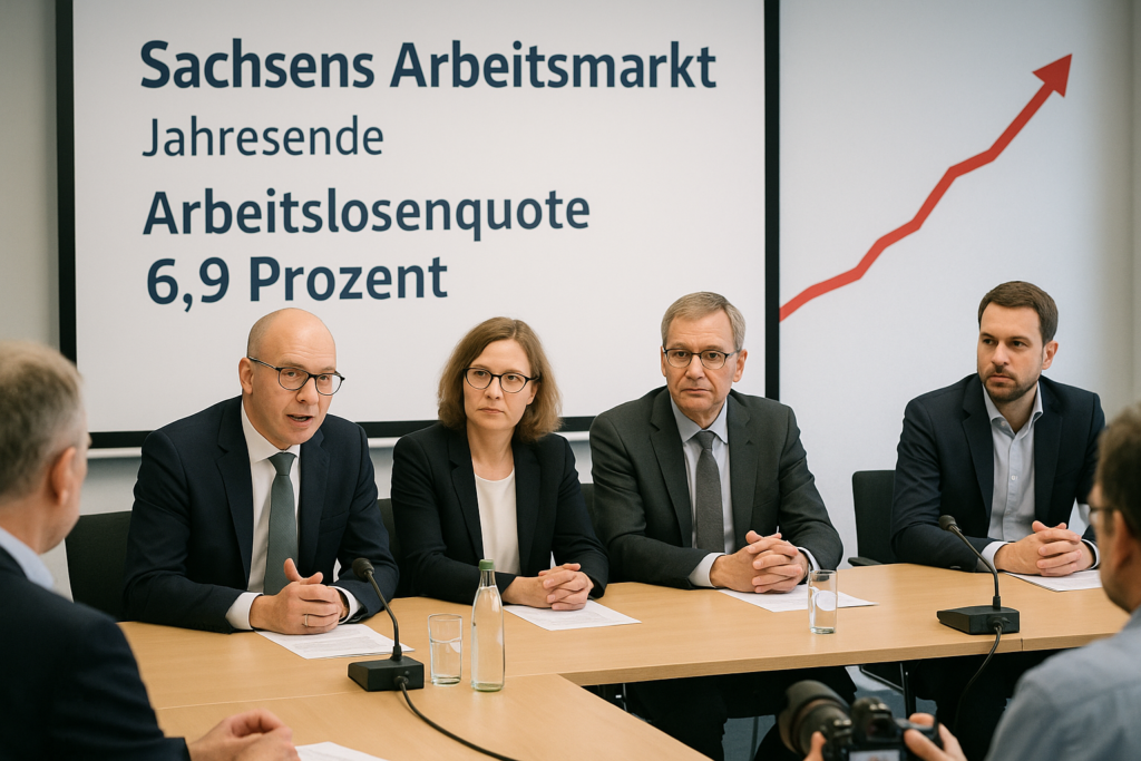 📉 Sachsens Arbeitsmarkt rutscht zum Jahresende ab: Quote steigt auf 6,9 Prozent