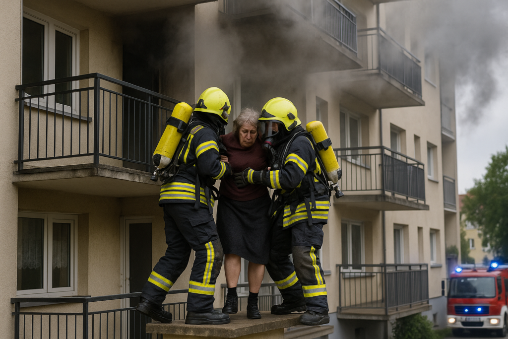 🚒 Rettung vom Balkon: 66-Jährige bei Wohnungsbrand in Bautzen schwer verletzt