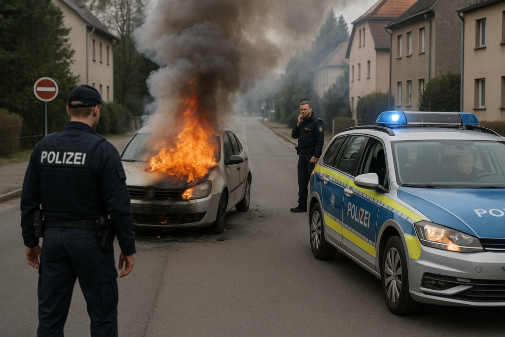 🚓 Kollision bei Kamenz und Fahrzeugbrand in Großharthau: Polizei ermittelt, keine Schwerverletzten