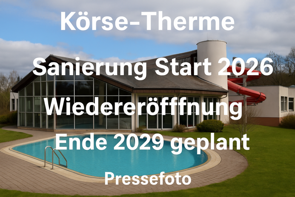 🏗️ Körse-Therme auf Kurs: Sanierung verteuert sich, Start 2026 – Wiedereröffnung Ende 2029 geplant