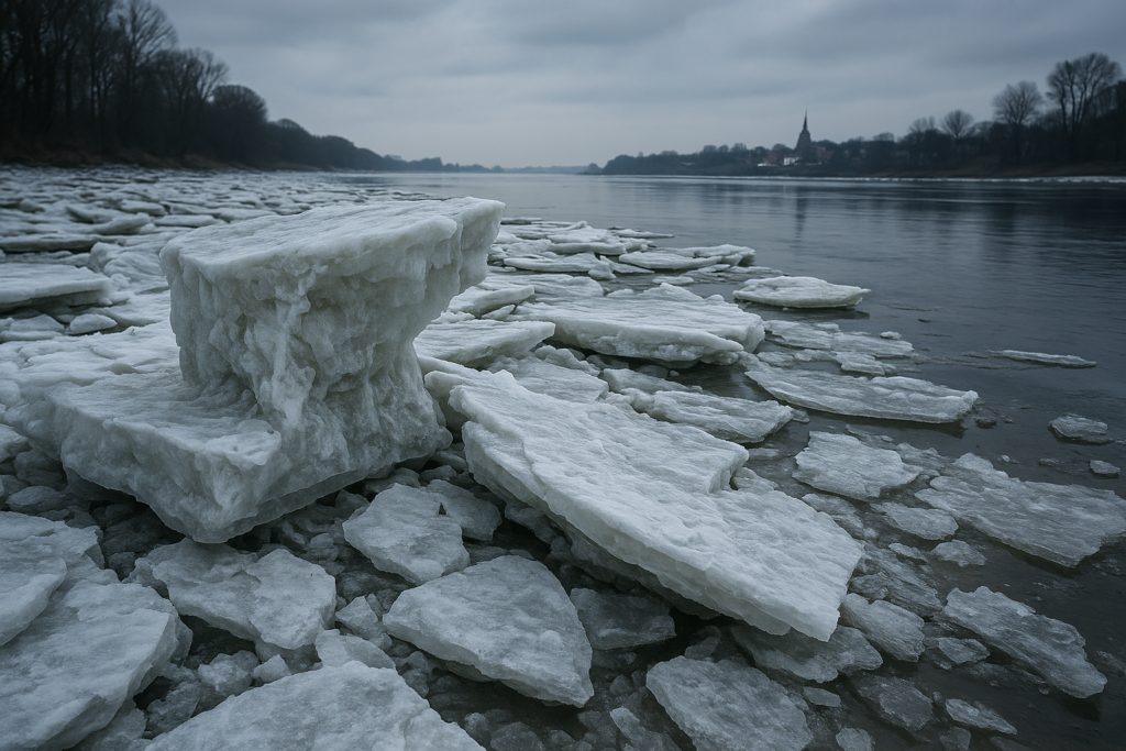 🧊 Eisriesen an der Elbe: Kälte und Niedrigwasser lassen bei Geesthacht meterhohe Schollen entstehen