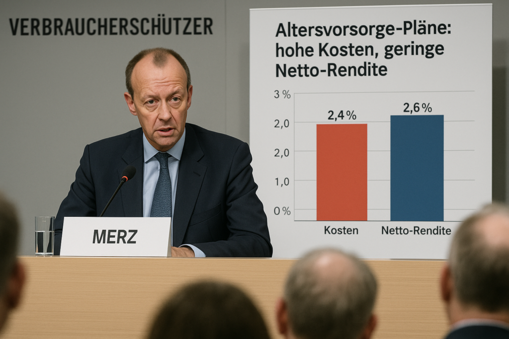 💸 Verbraucherschützer rügen Merz’ Altersvorsorge-Pläne: Hohe Kosten, geringe Netto-Rendite