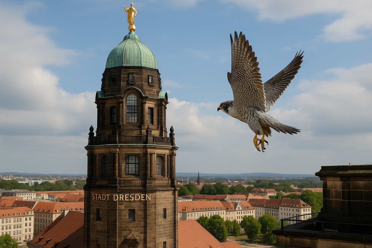 🏛️ Dresden gibt den Rathausturm dauerhaft frei – Starttermin hängt von Wanderfalken ab