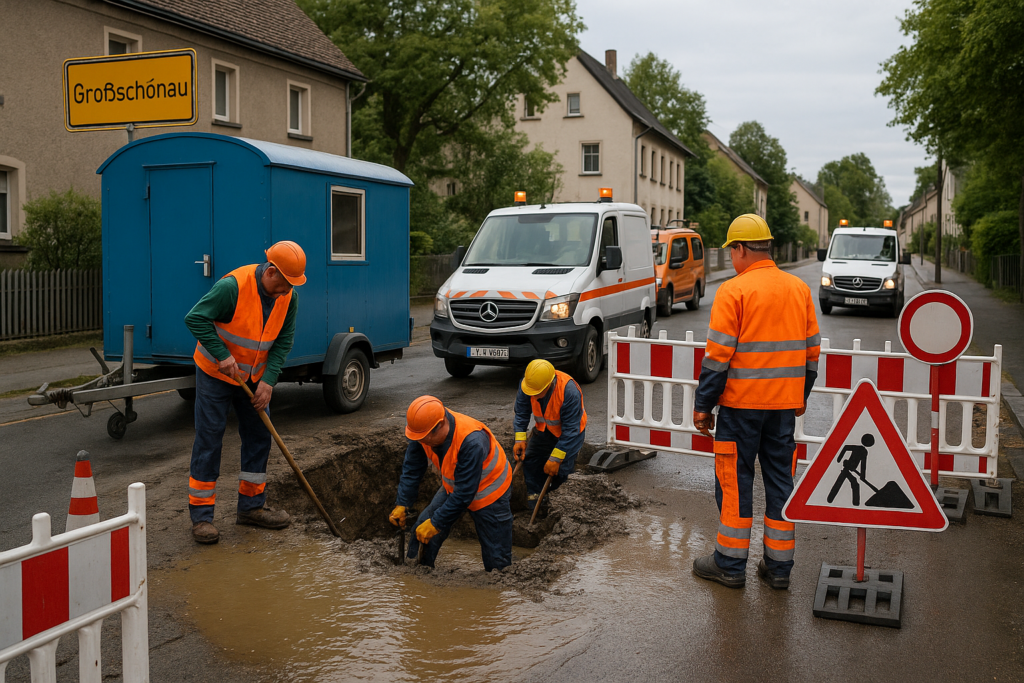 🚰 Versorgung nach Rohrbruch in Großschönau zügig wiederhergestellt