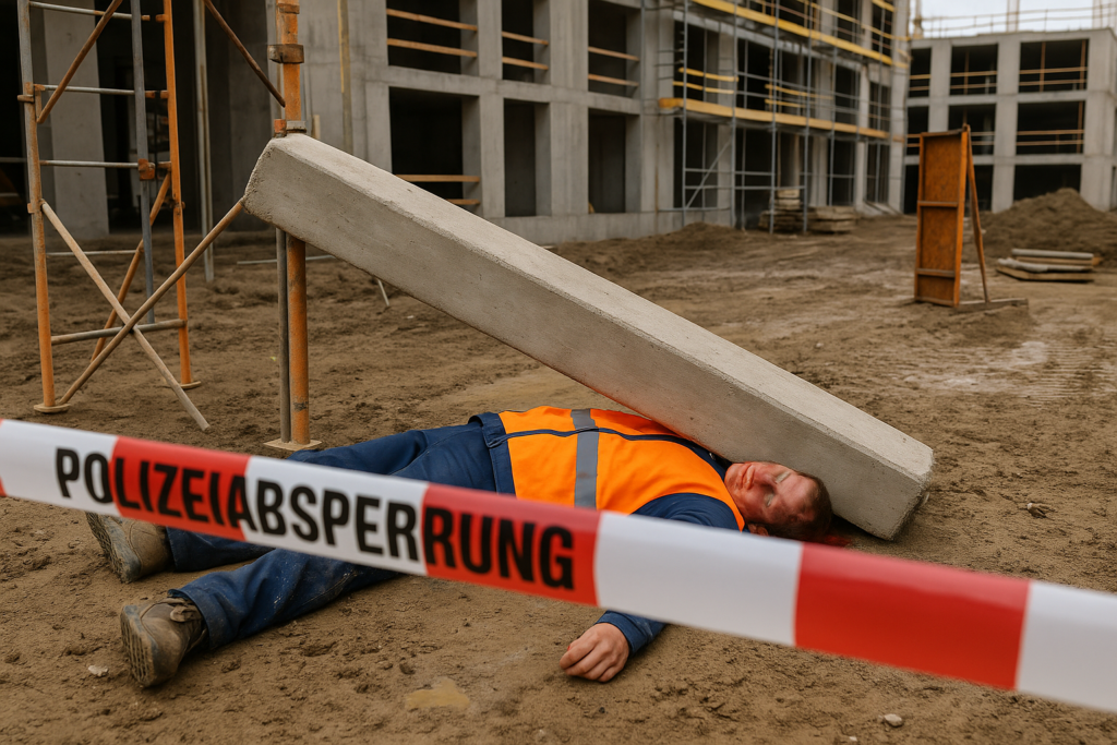 🏗️ Tödlicher Baustellenunfall in Leipzig: Monteur (38) stirbt nach herabfallendem Bauteil