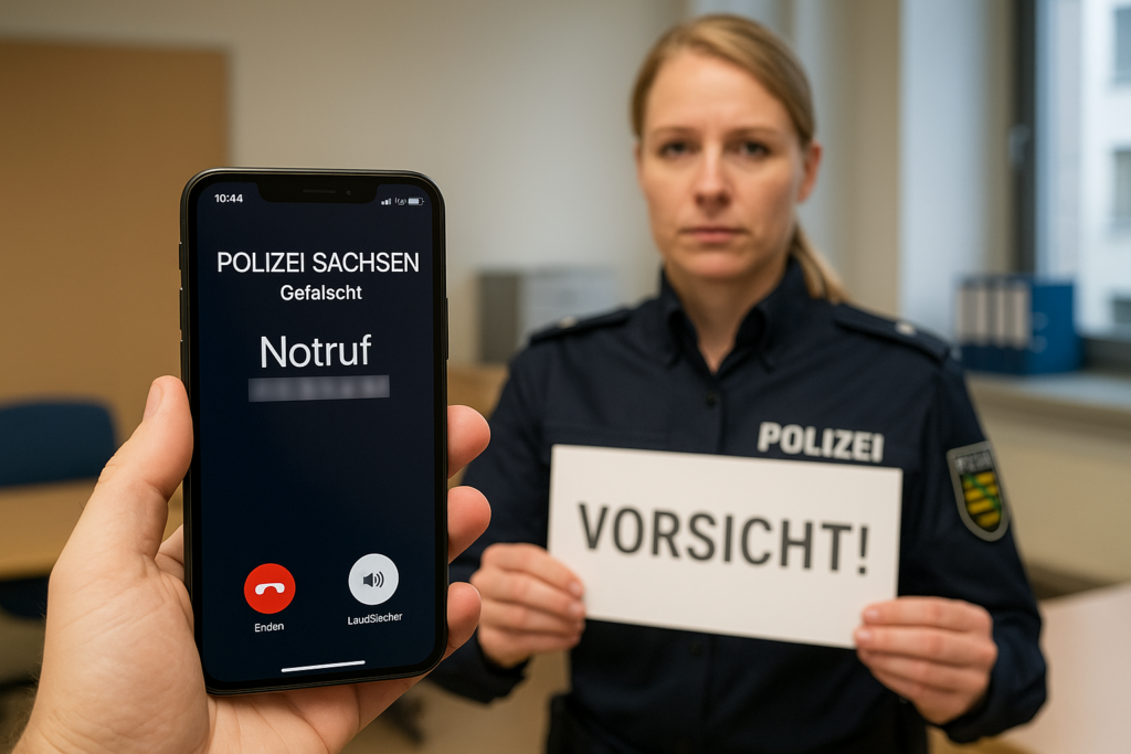 🚨 Gefälschte Notrufnummer im Display: Polizei Sachsen mahnt zur Vorsicht