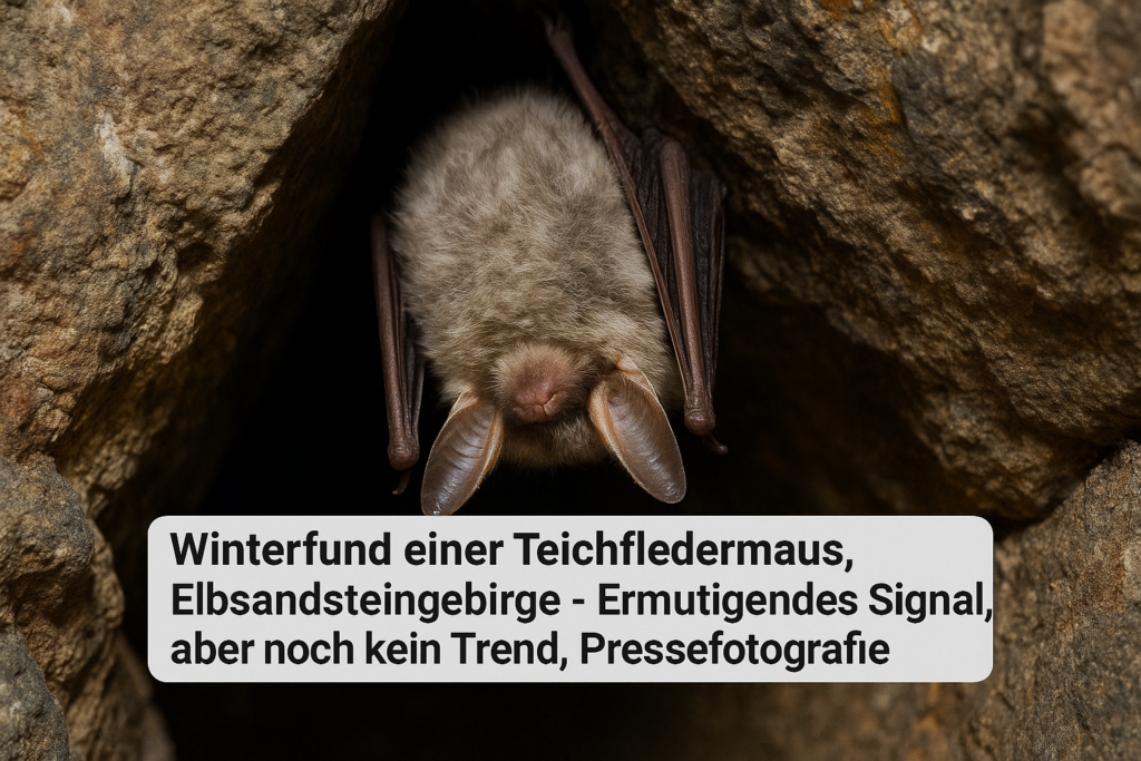 🦇 Winterfund einer Teichfledermaus im Elbsandsteingebirge: Ermutigendes Signal, aber noch kein Trend