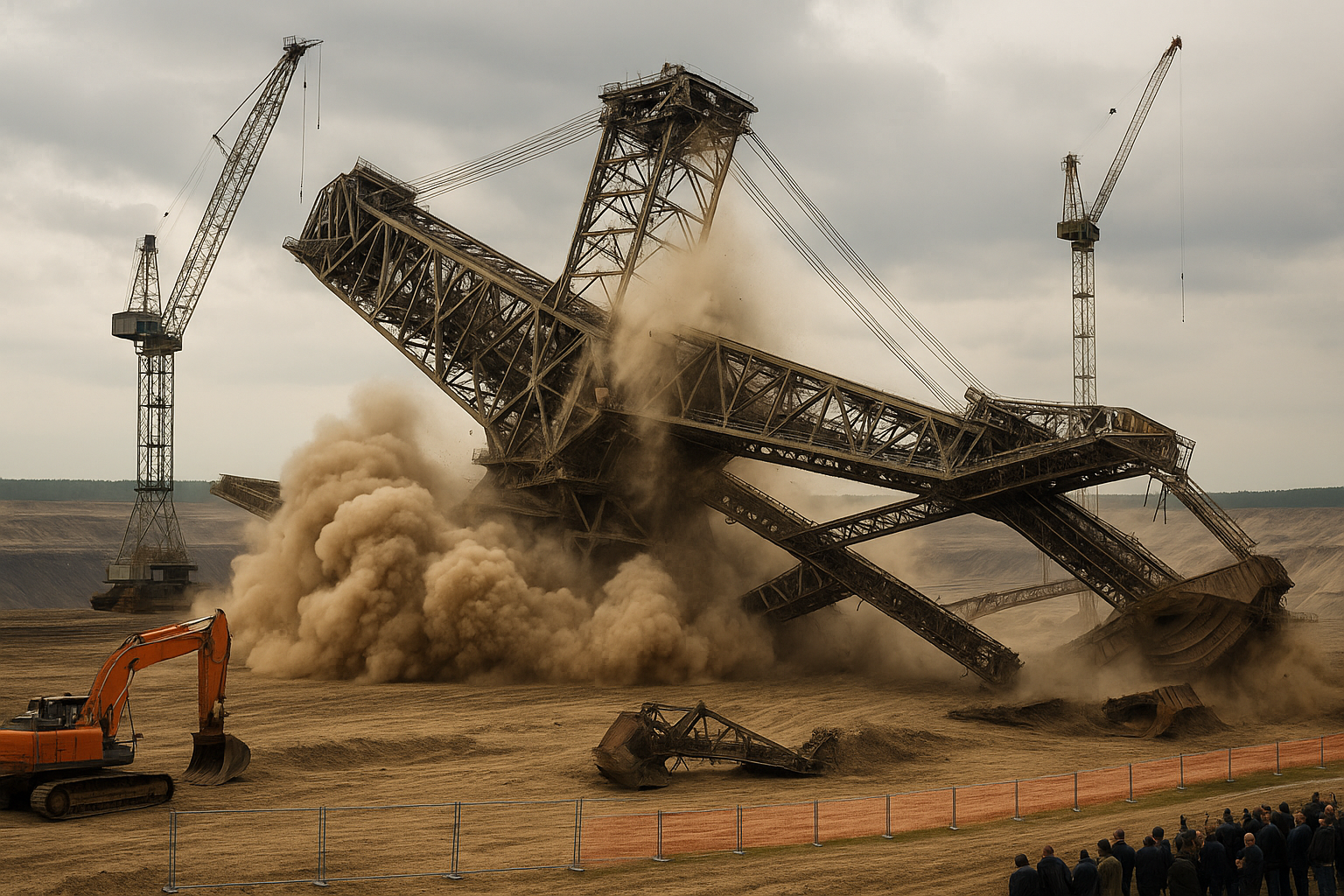 🏗️ Ende eines Giganten: Förderbrücke im Tagebau Jänschwalde kontrolliert gesprengt