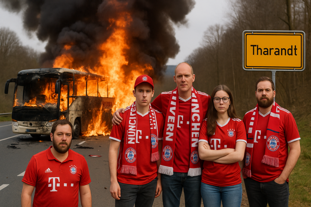 🚒 Busbrand bei Tharandt: Bayern-Fans bleiben unverletzt