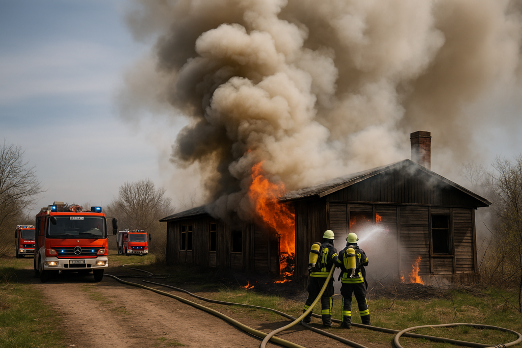 🚒 Dichte Rauchwolken über Dresden: Feuer in leerstehender Baracke unter Kontrolle