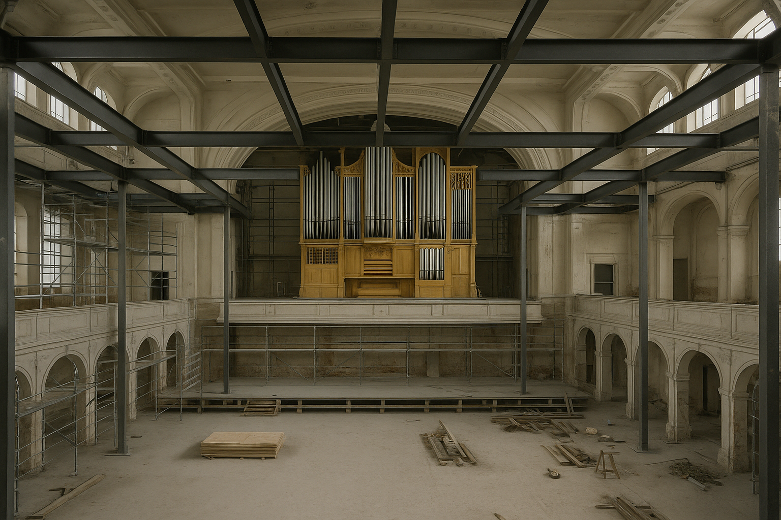 🏛️ Sanierung mit Symbolkraft: Neue Stahlträger und Orgelarbeiten treiben Görlitzer Stadthalle voran