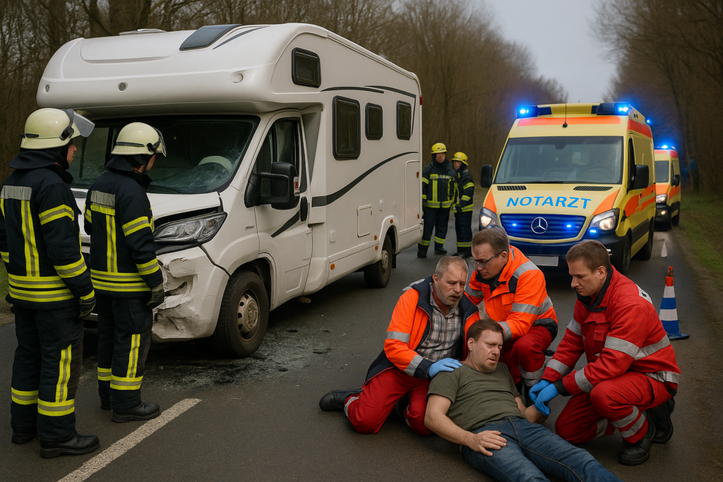 🚑 Auffahrcrash mit Wohnmobil bei Kottmar: Drei Männer verletzt – zwei von ihnen schwer