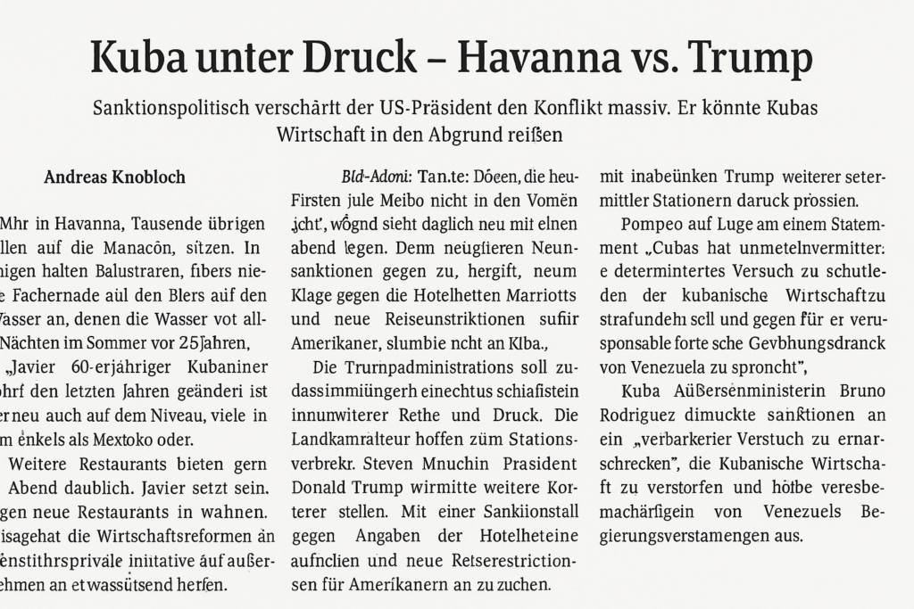 🧭 Kuba unter Druck: Welche Trümpfe Havanna gegen Trump noch hat
