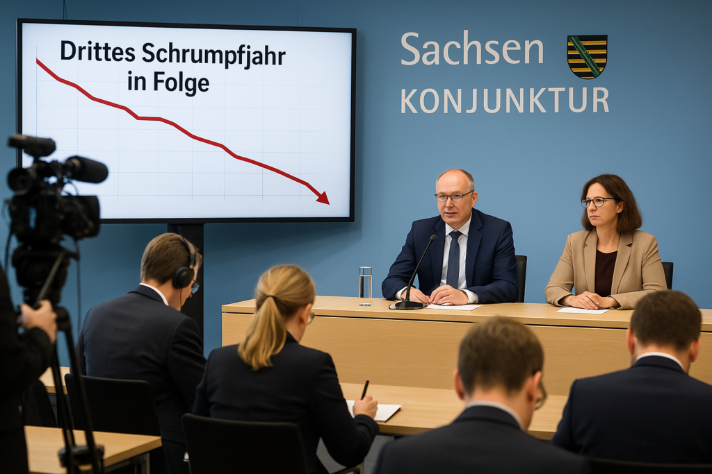 📉 Drittes Schrumpfjahr in Folge: Sachsens Konjunktur bleibt hinter dem Bund zurück