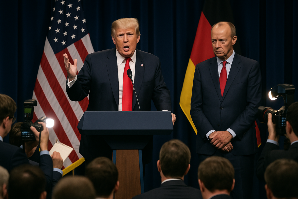 🇺🇸 Trump dominiert Auftritt mit Merz: Spott über Deutschland, brisante Ukraine-Bemerkung