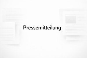 Pressemitteilung Schriftzug auf weißem Hintergrund, minimalistisches Symbolbild