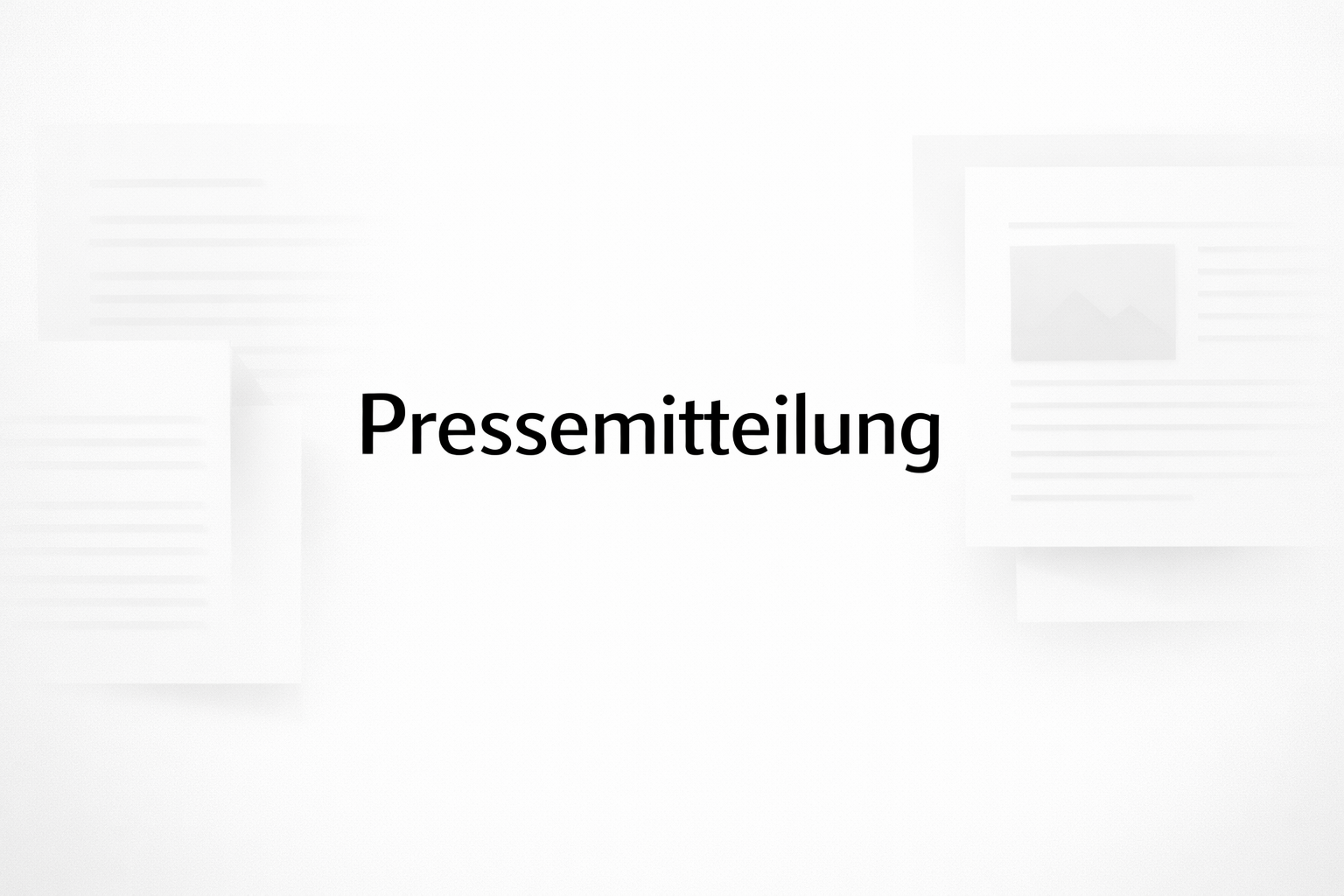 Pressemitteilung Schriftzug auf weißem Hintergrund, minimalistisches Symbolbild