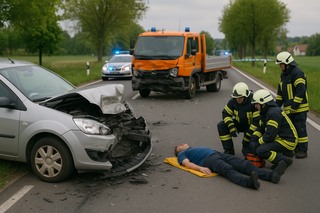 🚧 Kollision auf der S100 bei Kamenz: Fahrer verletzt, Abschnitt zeitweise gesperrt
