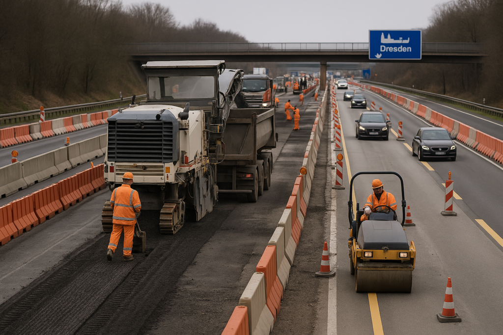 🚧 A4 bei Dresden: 9,2 Kilometer werden saniert – Verkehr bis Oktober eingeschränkt